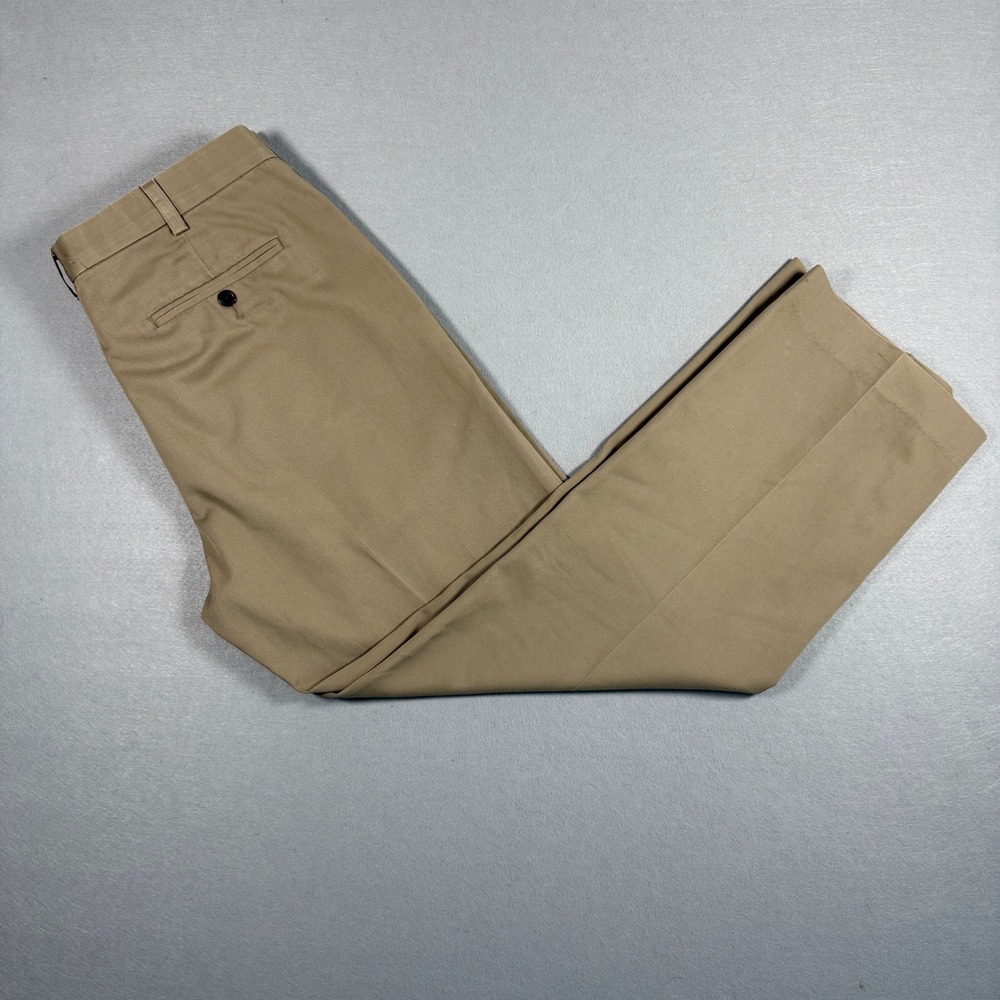 Eddie Bauer Mens Pants Classic Fit 36x30 Khaki Cotton Wrinkle Resistant Chino - Picture 7 of 13